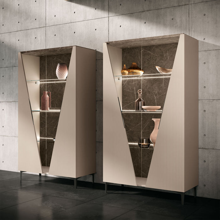 ESF Furniture - Fidia 2 Door Vitrine in High Gloss Lacquer - FIDIA-VITRINE - GreatFurnitureDeal