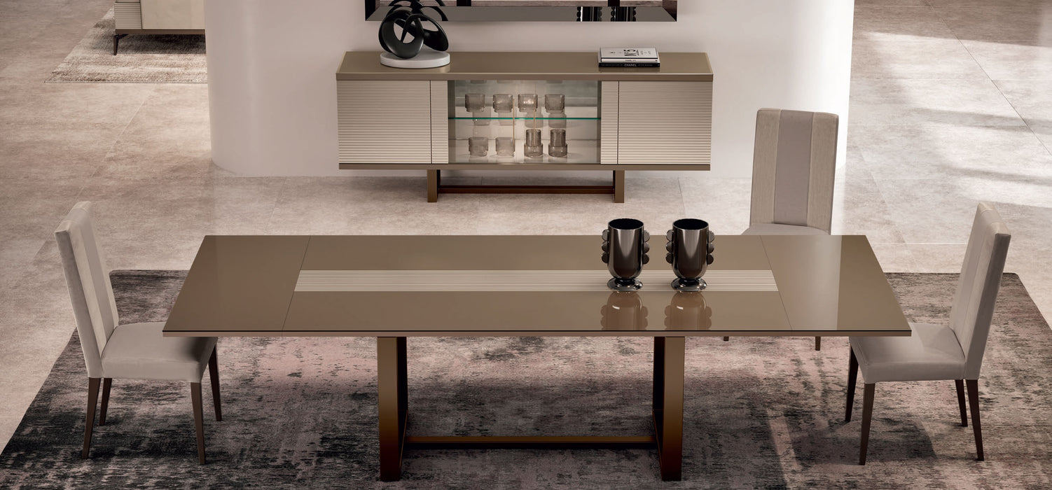 ESF Furniture - Linea 9 Piece Dining Table Set in Neutral Tones - LINEA-DININGTABLE-9SET