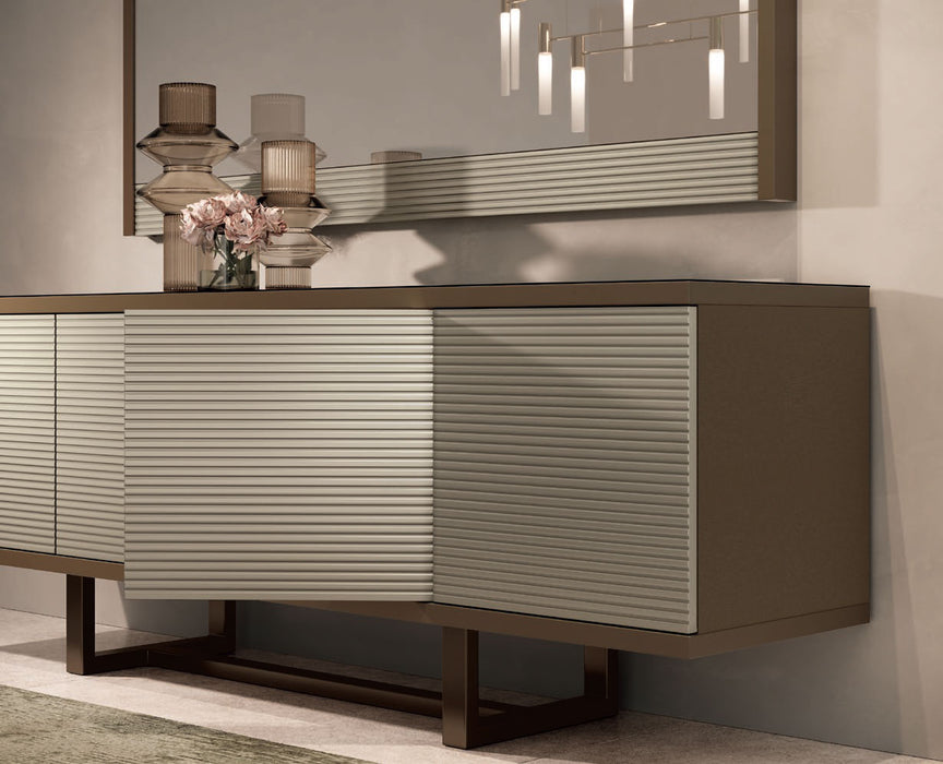 ESF Furniture - Linea 9 Piece Dining Table Set in Neutral Tones - LINEA-DININGTABLE-9SET