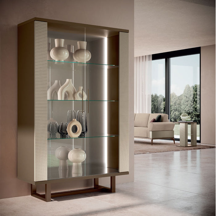 ESF Furniture - Linea 2 Door China in Neutral Tones - LINEA-CHINA