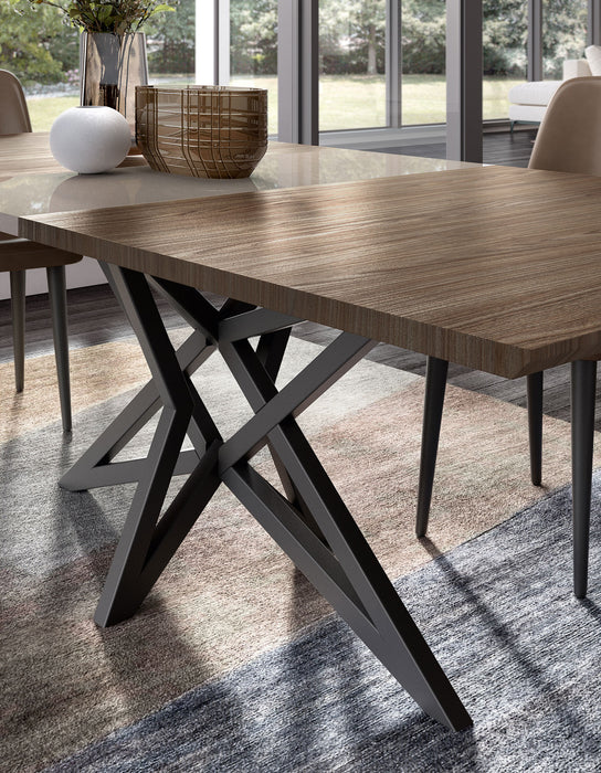 ESF Furniture - Nora 7 Piece Dining Table Set in High Gloss Lacquer - NORA-DT-7SET - GreatFurnitureDeal