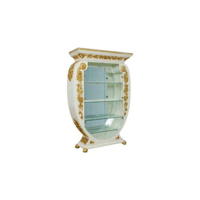 European Furniture - Valentine 2 Door Cabinet - Beige and Gold - 45016-CB - GreatFurnitureDeal