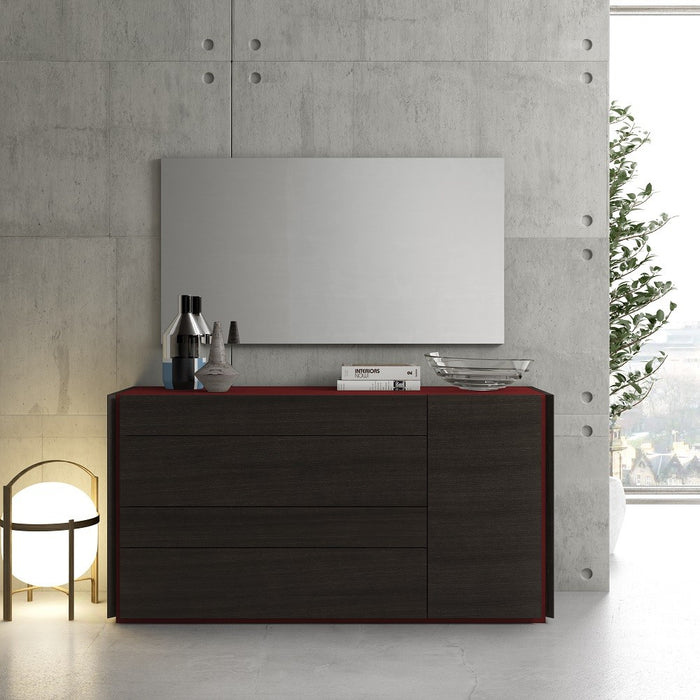 J&M Furniture - Lagos Premium Dresser with Mirror in Natural Wenge - 17867250-DM - GreatFurnitureDeal