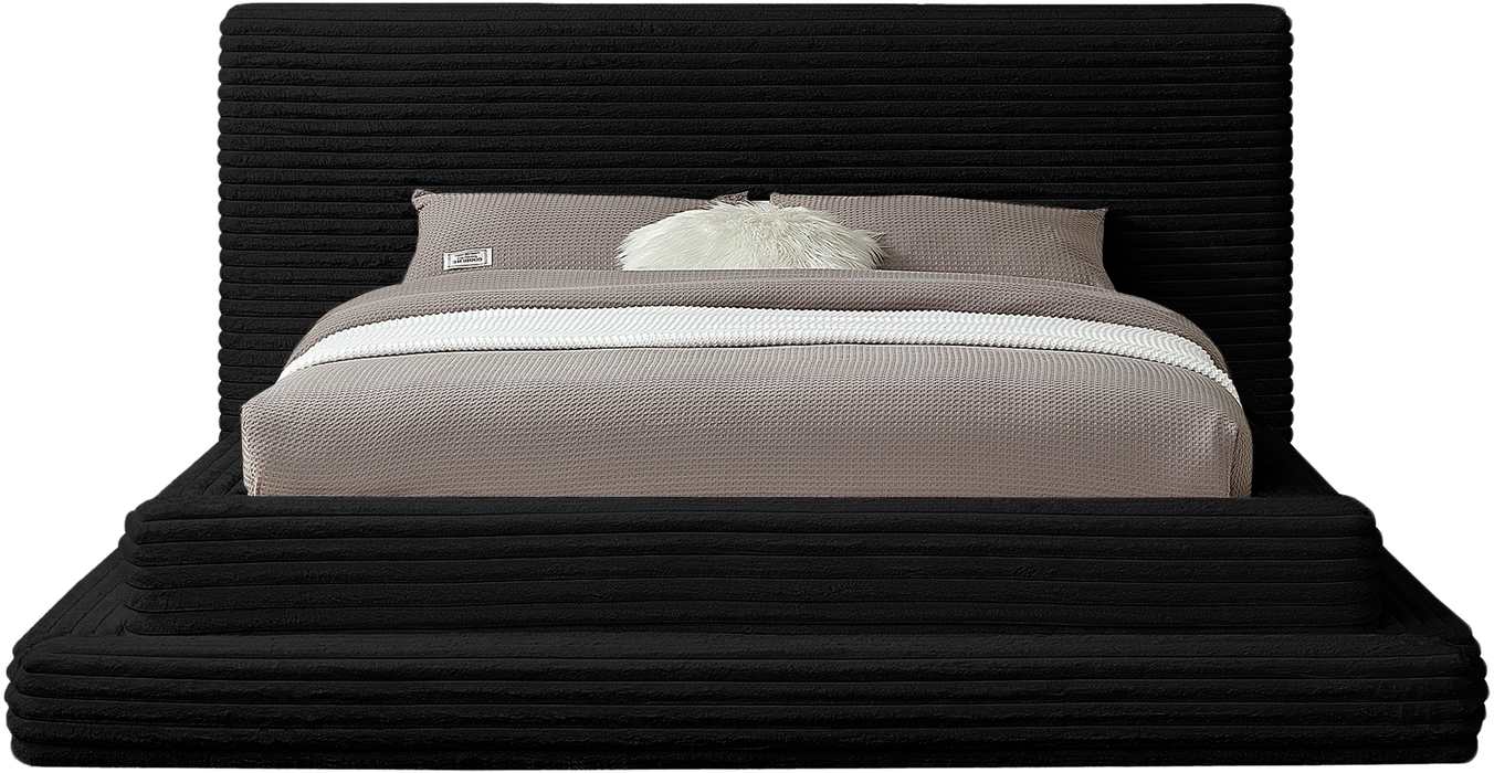 Meridian Furniture - Drew Black Corduroy Fabric Upholstered Full Bed (3 Boxes) - DrewBlack-F - GreatFurnitureDeal