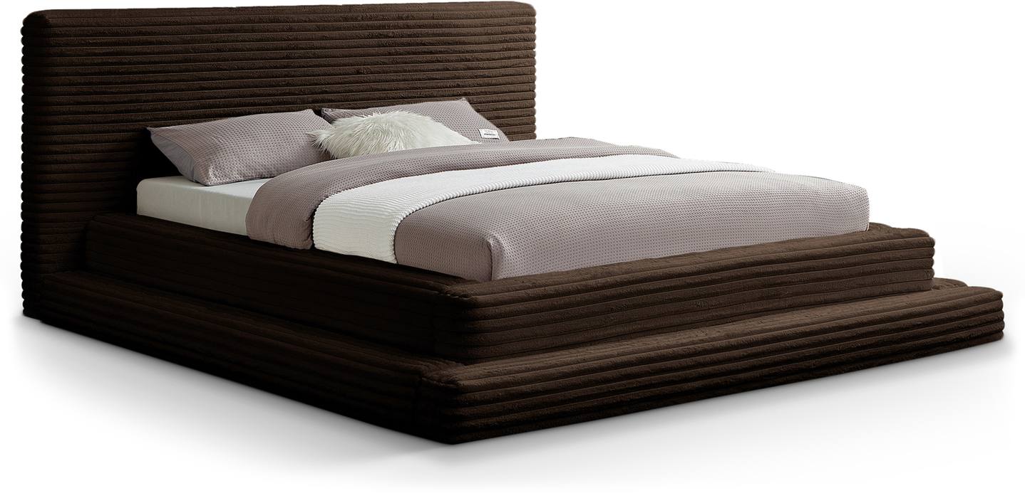 Meridian Furniture - Drew Brown Corduroy Fabric Upholstered King Bed (3 Boxes) - DrewBrown-K - GreatFurnitureDeal