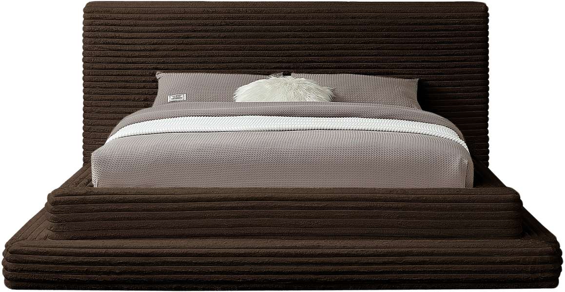 Meridian Furniture - Drew Brown Corduroy Fabric Upholstered King Bed (3 Boxes) - DrewBrown-K - GreatFurnitureDeal