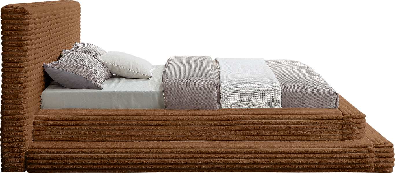 Meridian Furniture - Drew Saddle Corduroy Fabric Upholstered Queen Bed (3 Boxes) - DrewSaddle-Q - GreatFurnitureDeal