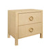 Worlds Away - Two Drawer Side Table With Antique Brass Circle Hardware In Natural Grasscloth - EDELMAN NAT - GreatFurnitureDeal