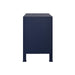 Worlds Away - Two Drawer Side Table With Antique Brass Circle Hardware In Textured Navy Linen - EDELMAN NVY - GreatFurnitureDeal