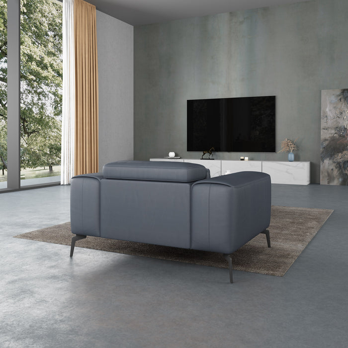 European Furniture - Cavour 3 Piece Sofa Set Gray Italian Leather - EF-12550 - GreatFurnitureDeal