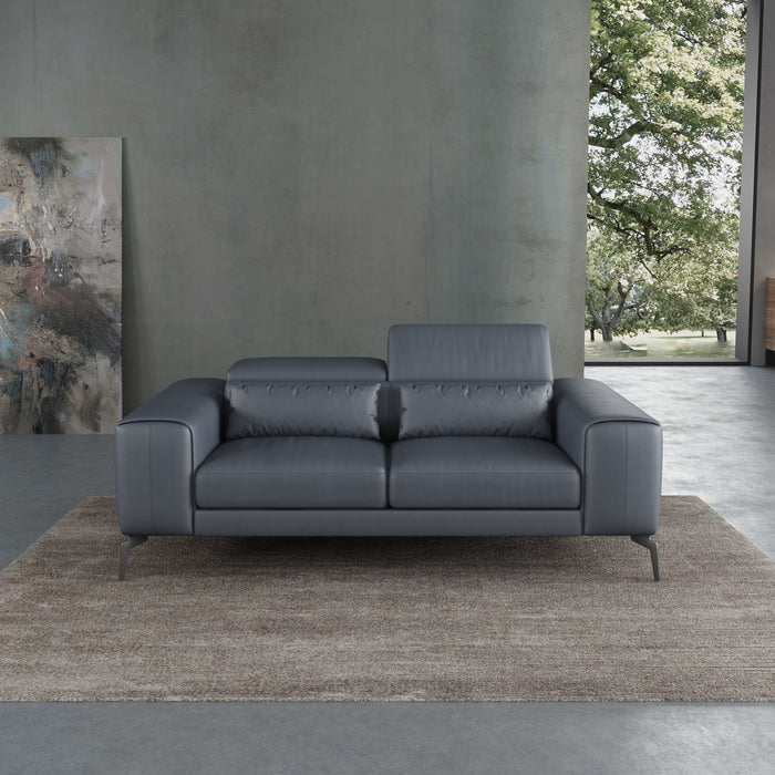 European Furniture - Cavour 3 Piece Sofa Set Gray Italian Leather - EF-12550 - GreatFurnitureDeal