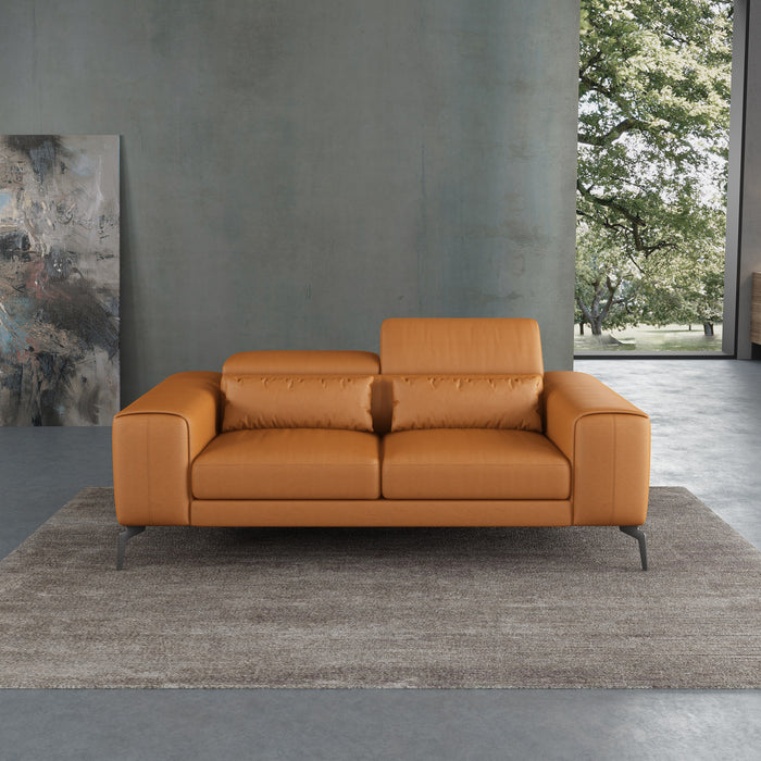 European Furniture - Cavour 3 Piece Sofa Set Cognac Italian Leather - EF-12551