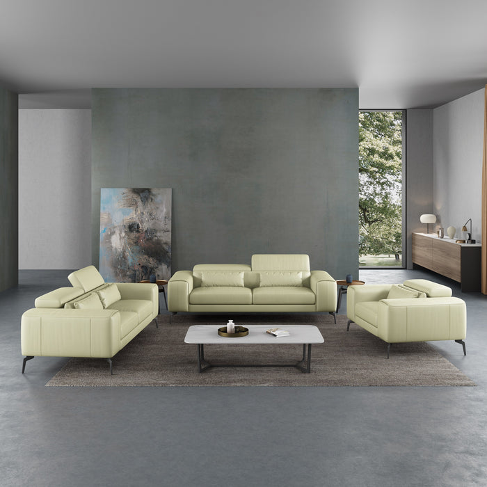 European Furniture - Cavour Loveseat Off White Italian Leather - EF-12552-L - GreatFurnitureDeal