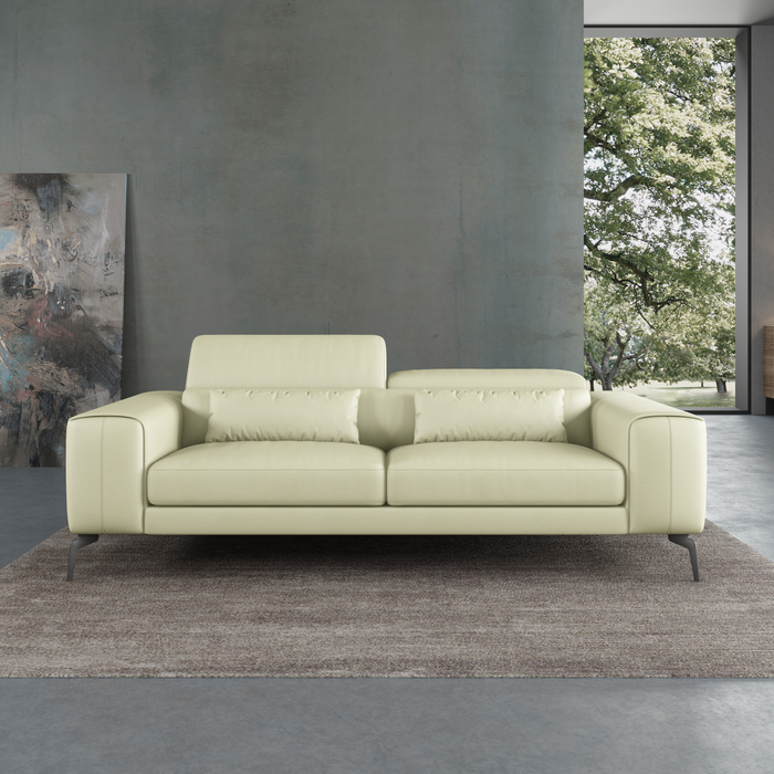 European Furniture - Cavour Sofa Off White Italian Leather - EF-12552-S - GreatFurnitureDeal