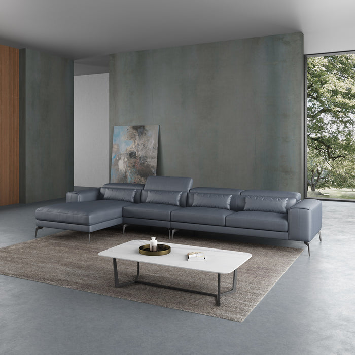European Furniture - Cavour Mansion Left Facing Sectional in Gray - EF-12554L-4LHF - GreatFurnitureDeal