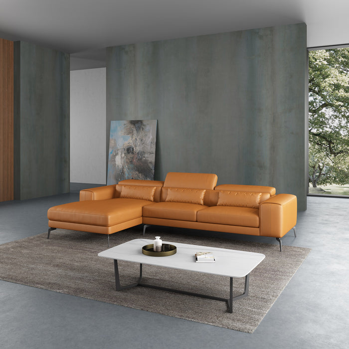 European Furniture - Cavour 3 Piece Left Facing Sectional in Cognac - EF-12556L-3LHF