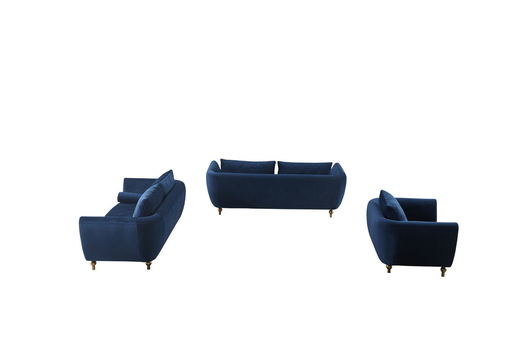European Furniture - Sipario Vita Modern Sofa in Blue - EF-22560-S
