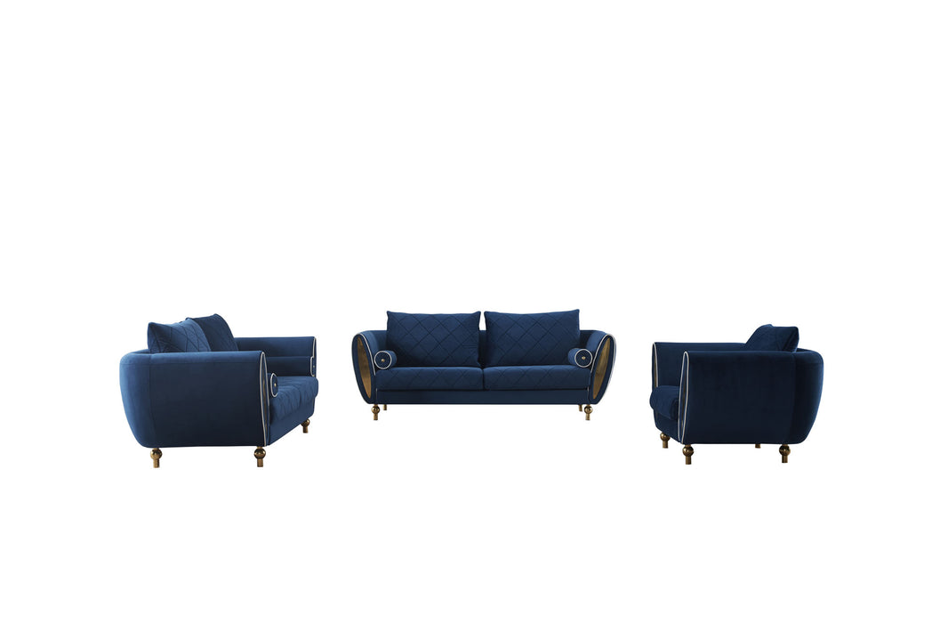 European Furniture - Sipario Vita Modern Blue Chair - EF-22560-C