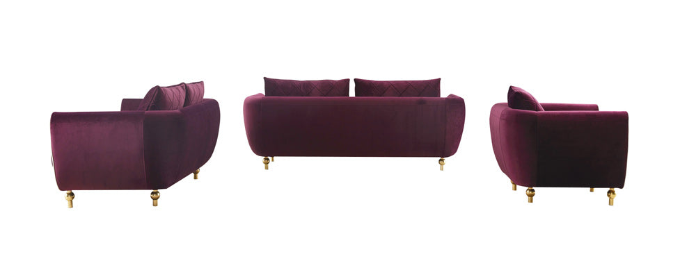 European Furniture - Sipario Vita Modern Burgundy Loveseat - EF-22561-L