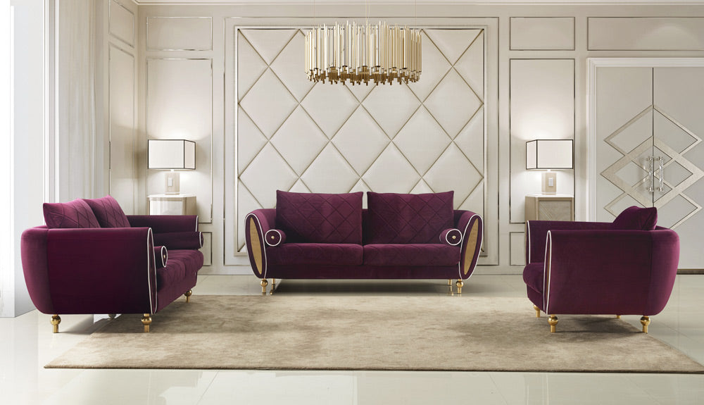 European Furniture - Sipario Vita Modern Burgundy Loveseat - EF-22561-L - GreatFurnitureDeal