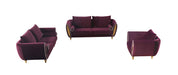 European Furniture - Sipario Vita 3 Piece Sofa Set Modern Burgundy - EF-22561 - GreatFurnitureDeal