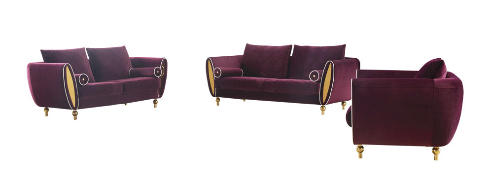 European Furniture - Sipario Vita Modern Burgundy Sofa - EF-22561-S