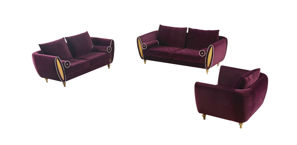 European Furniture - Sipario Vita Modern Burgundy Chair - EF-22561-C