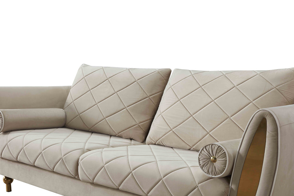 European Furniture - Sipario Vita 3 Piece Sofa Set Modern Beige - EF-22562