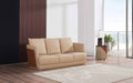 European Furniture - Glamour Sofa Set Tan & Brown Italian Leather - EF-51617 - GreatFurnitureDeal