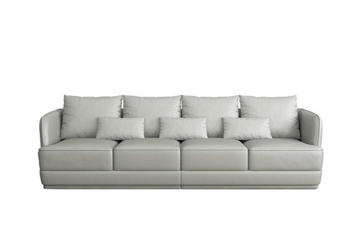 European Furniture - Glamour Mansion Sofa Grey Chocolate Italian Leather - EF-51618-4S - GreatFurnitureDeal