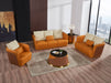 European Furniture - Glamour Chair Orange & Brown Italian Leather - EF-51619-C - GreatFurnitureDeal
