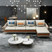 European Furniture - Icaro RHF Sectional White-Orange Italian Leather - EF-64433R-4RHF - GreatFurnitureDeal