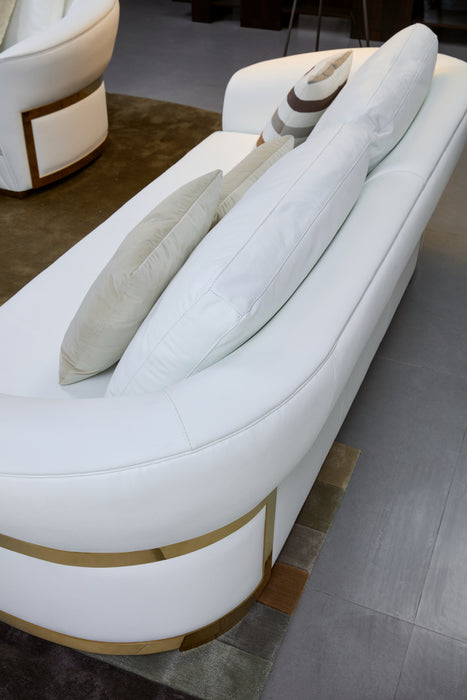 European Furniture - Celine 3 Piece Sofa Set Italian Leather White - EF-89952