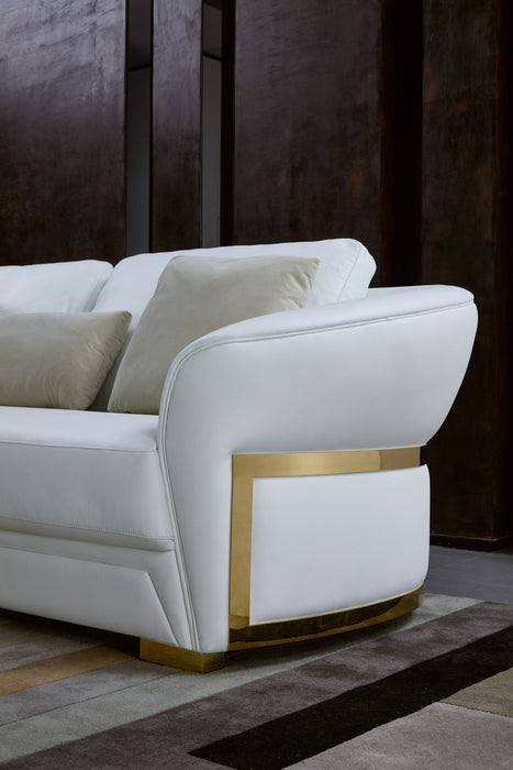 European Furniture - Celine 3 Piece Sofa Set Italian Leather White - EF-89952 - GreatFurnitureDeal