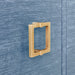 Worlds Away - Four Door Buffet With Large Brass Square Hardware In Blue Dyed Grasscloth - EFFIE BL - GreatFurnitureDeal