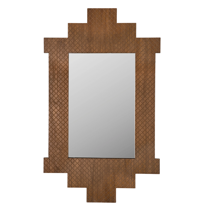 Noir Furniture - Ludwig Mirror in Teak - EG-29T - GreatFurnitureDeal