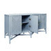 Worlds Away - Eleanor Rattan Four Door Cabinet With Rope Front Doors in Painted Light Blue - ELEANOR LB - GreatFurnitureDeal