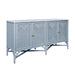 Worlds Away - Eleanor Rattan Four Door Cabinet With Rope Front Doors in Painted Light Blue - ELEANOR LB - GreatFurnitureDeal