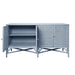 Worlds Away - Eleanor Rattan Four Door Cabinet With Rope Front Doors in Painted Light Blue - ELEANOR LB - GreatFurnitureDeal