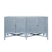 Worlds Away - Eleanor Rattan Four Door Cabinet With Rope Front Doors in Painted Light Blue - ELEANOR LB - GreatFurnitureDeal
