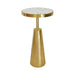 Worlds Away - Tapered Brass Side Table With Round Inlaid Radial Natural Bone And Resin Top - ELIAS - GreatFurnitureDeal
