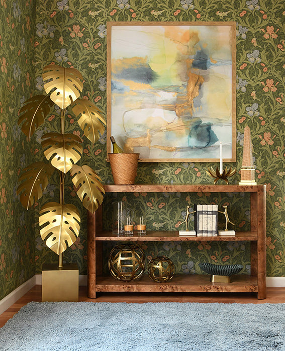 Worlds Away - Emery Tier Tier Console With Curved Corners In Dark Burl Wood - EMERY DBW