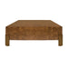 Worlds Away - Enid Square Chunk Coffee Table With Antique Brass Leg Brackets in Dark Burl Wood - ENID DBW - GreatFurnitureDeal