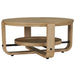 Parker House - Escape Round Coffee Cocktail Table w/ Shelf in Glazed Natural Oak & Black Metal - ESC#01 - GreatFurnitureDeal