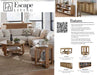 Parker House - Escape 90" Console Table w/ Reversible Panel Doors in Glazed Natural Oak - ESC#90 - GreatFurnitureDeal