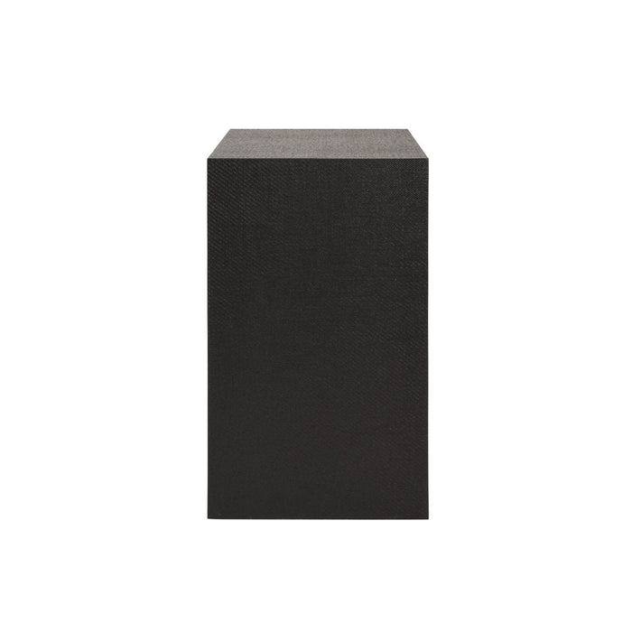 Worlds Away - Ezra Two Drawer Side Table In Black Painted Grasscloth With Black Oak Handles - EZRA BLK