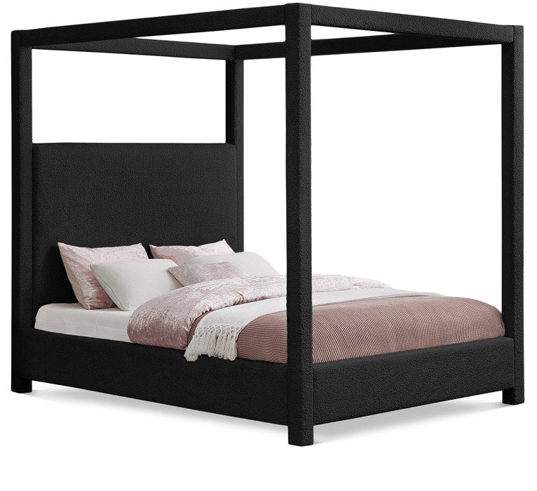 Meridian Furniture - Eden Black Boucle Fabric Upholstered King Bed (3 Boxes) - EdenBlack-K - GreatFurnitureDeal