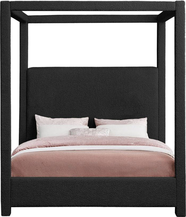 Meridian Furniture - Eden Black Boucle Fabric Upholstered King Bed (3 Boxes) - EdenBlack-K - GreatFurnitureDeal