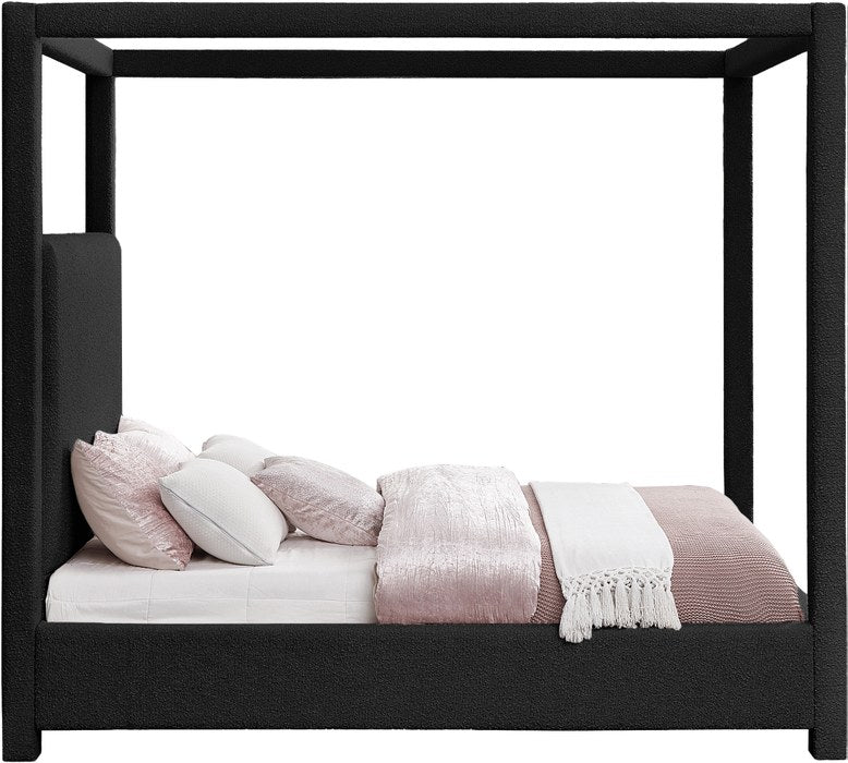 Meridian Furniture - Eden Black Boucle Fabric Upholstered King Bed (3 Boxes) - EdenBlack-K - GreatFurnitureDeal