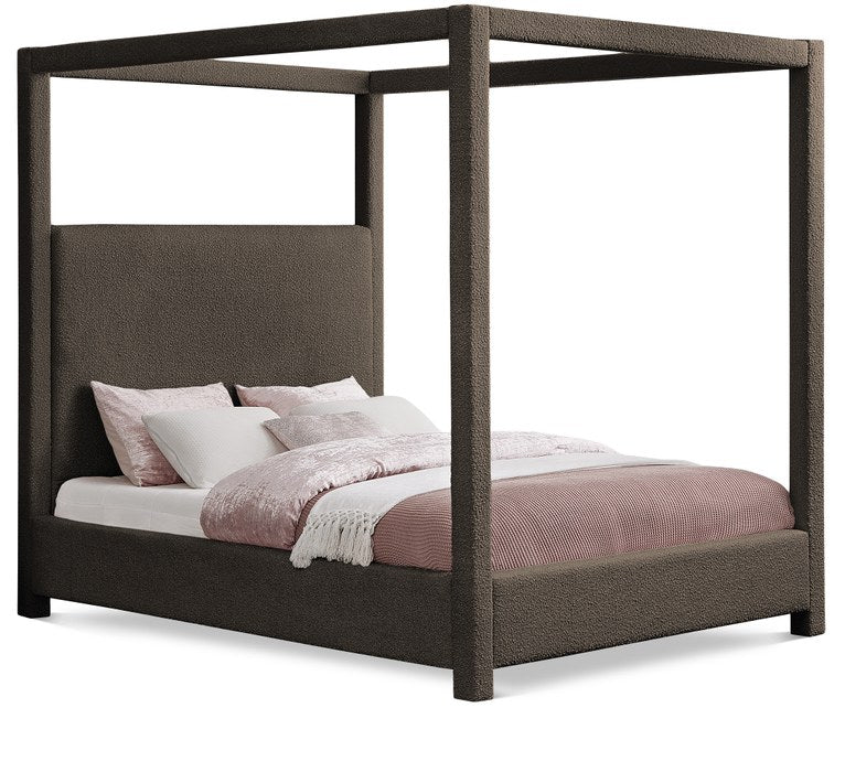 Meridian Furniture - Eden Brown Boucle Fabric Upholstered King Bed (3 Boxes) - EdenBrown-K - GreatFurnitureDeal